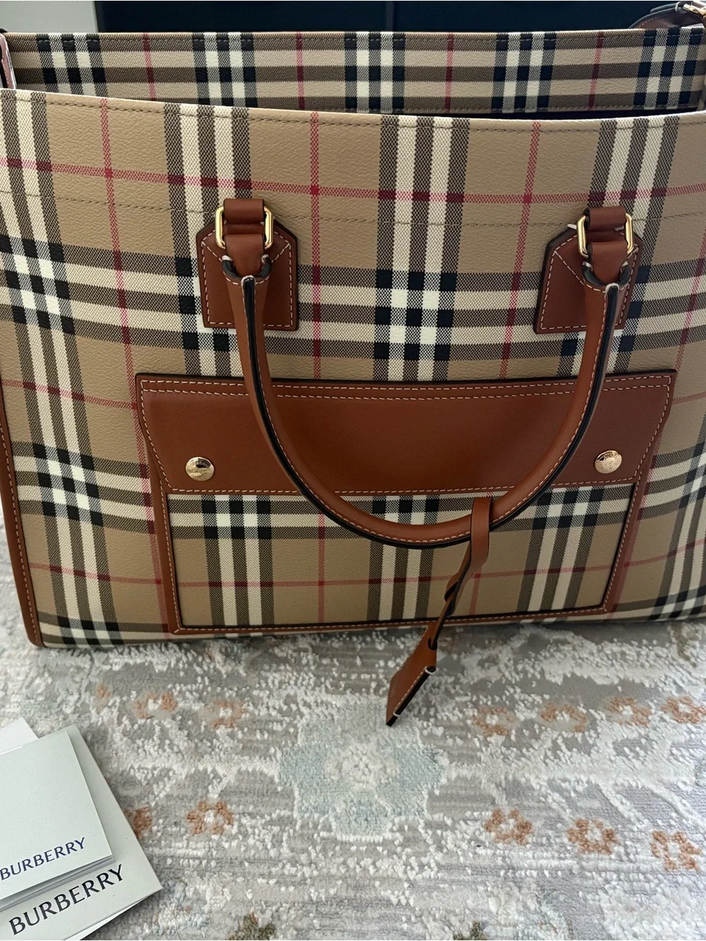 Burberry Medium Freya Tote in Classic Check Color